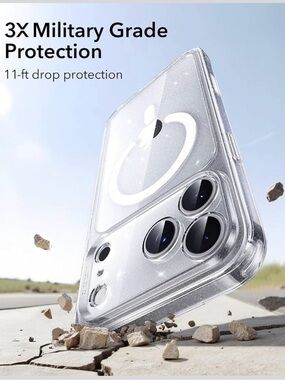 ESR Classic Hybrid for iPhone 18 Pro Max/17 Pro Max Case, Clear Shimmer